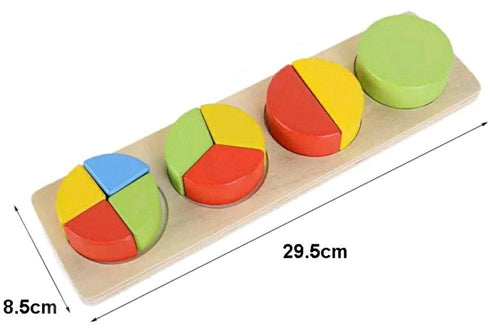 Geometry Block Montessori Sorting Stacking Fraction Board Puzzle Type M