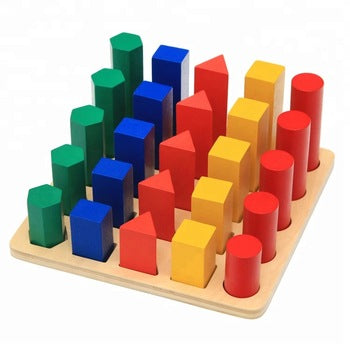 Geometry Block Montessori Sorting Stacking Fraction Board Puzzle Type B