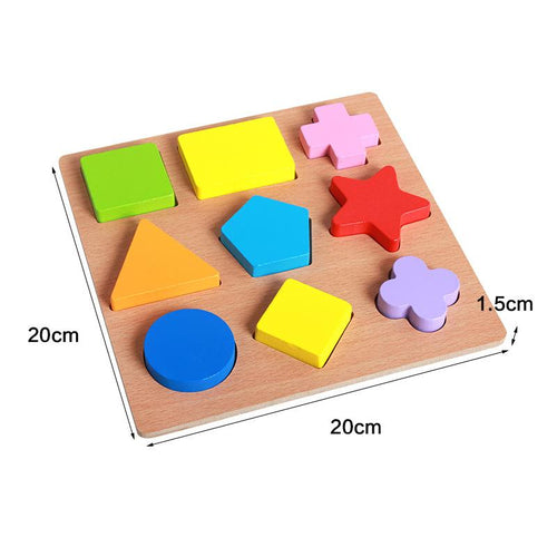 Geometry Block Montessori Sorting Stacking Fraction Board Puzzle Type C