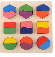 Geometry Block Montessori Sorting Stacking Fraction Board Puzzle Type G