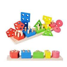 Geometry Block Montessori Sorting Stacking Fraction Board Puzzle Type I
